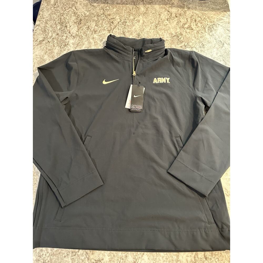 NWT Men’s Nike Army Black Knights Coach Jacket Black Medium 1/4 Zip Pullover